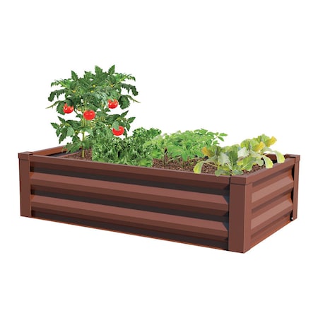Panacea Panacea 12 in. H X 48 in. W X 24 in. D Steel Raised Garden Bed Brown 83393